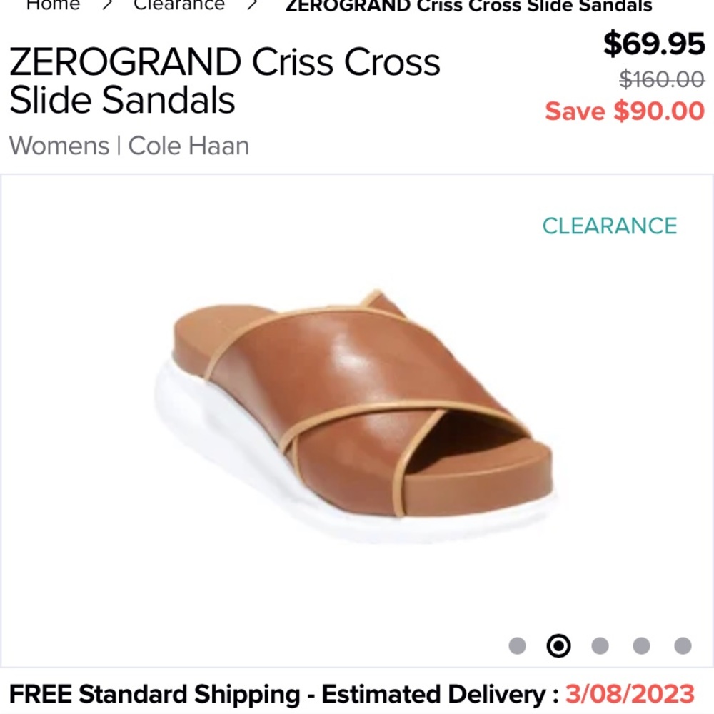 Cole Haan platform criss cross slide sandals